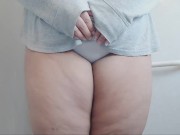 Thick teen pees in her panties
