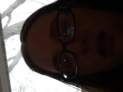 Fucking my pussy with the same dildo I sucked