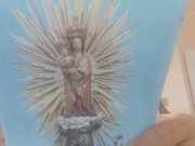 blasphemous! drawing penises on the virgin mary