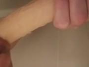 Huge Dildo Shower play