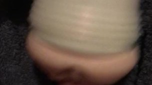 Teen cums in bed