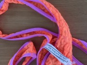 Wanking over a VS thong whilst watching porn