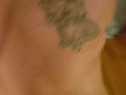 Horny slut with tits clips suck and spit on big dick also gag on it