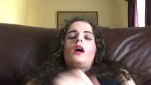 Cute Sissy femboy CD masturbates and squirts cum all over herself