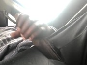 Jerking my big dick in car 1