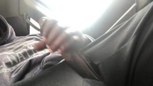 Jerking my big dick in car 1