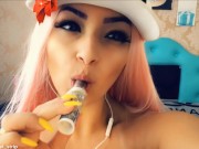 ASMR LATINA SEXY GIRL LOLLIPOP TEASE BIG BOOBS TEEN MASTURBATION 7/16