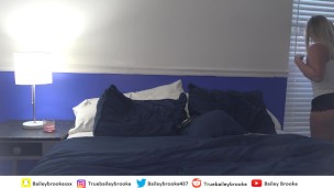 Horny Girl Watches Porn While She Humps Her Pillow And Makes Herself Cum