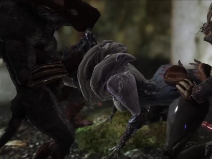 Skyrim Warframe Saryn and rat man next