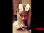 SNAPCHAT BUNNY Gives Blowjob for Cum xxx 14/16