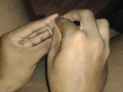Solo male masturbation and cum with a condom 11/16