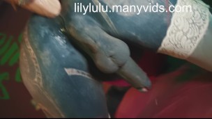 Heavily tattooed transgender gape and stretch her prolapse asshole