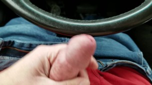 Emptying full balls jerking off in public in my car