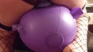 Fucking my new dildo on kitchen chair