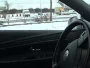 I stopped my car in public parking and i PEE in the SNOW 12/16