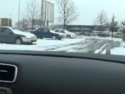 I stopped my car in public parking and i PEE in the SNOW 15/16