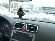 I stopped my car in public parking and i PEE in the SNOW 16/16