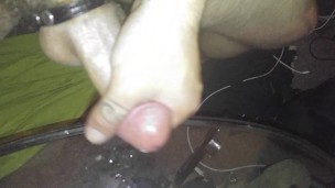 Jerk off and Cumming on table