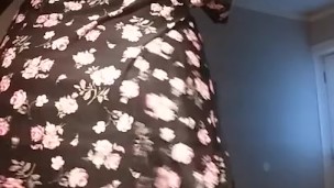 Booty Reveal Wearing Sexy Black Lace Thong