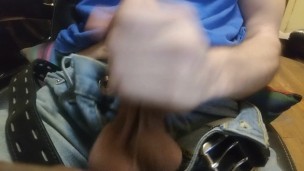 Solo male jerking off with a big cumshot at the end.