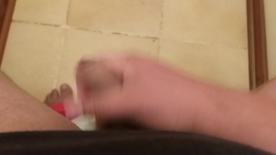 White cockshot jerking off