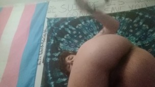 Masochist Goth FTM Teen Hurts Himself For Pleasure- Clamps, Belt, Hot Wax