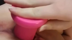 Just a tease of me and my big pink dildo