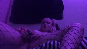 tiny blonde fucks herself on cam