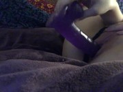 WATCH ME FUCK MY TIGHT WET PUSSY WITH MY PURPLE DILDO