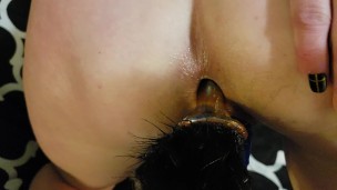 Chatte avec une queue dans l'anus se fait malmenée et cracher au visage