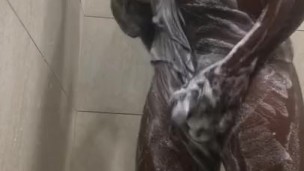 U.S MARINE shows off hard cock in shower!!!! MUST SEE