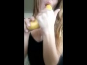Victoria Miles Sucks and Fucks a Banana Fruit