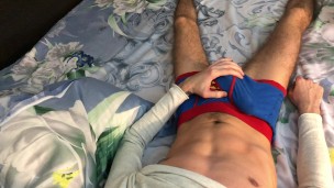 Guy Moaning Cum Through Underwear - 4K
