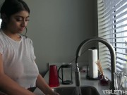 Violet Myers Sexy Dishwashing Voyeur Time