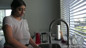 Violet Myers Sexy Dishwashing Voyeur Time
