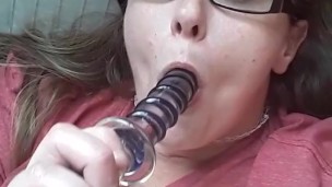 Dildo in wet pussy