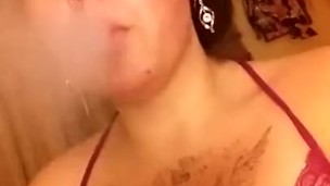 SMOKERS FETISH: Capri smokes a ciggarette