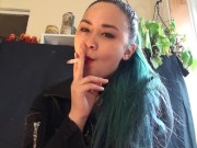 MissDeeNicotine Loves Smoking with her Human Ashtray