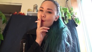 MissDeeNicotine Loves Smoking with her Human Ashtray