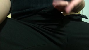 touching myself under my clothes.