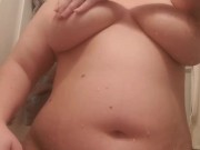 Pleasing myself with ice. Nard nipples and wet pussy