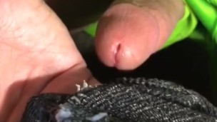 Massive cumshot in sock