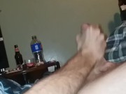 4k Masturbating to porn. Big dick cum covered. She cums then my turn.