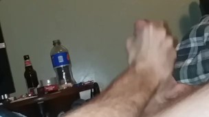 4k Masturbating to porn. Big dick cum covered. She cums then my turn.