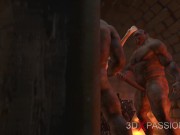 age girl is gangbanged by orcs in the dungeon