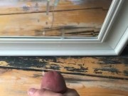 Busting Huge Nut in Mirror