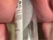 fuckwater lube bottle in ass with squirting