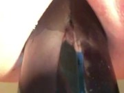 blue  bottle in ass with squirting