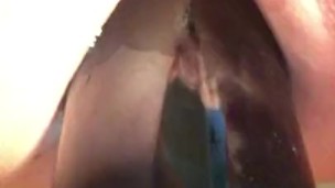 blue bottle in ass with squirting
