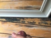 Busting Huge Nut in Mirror